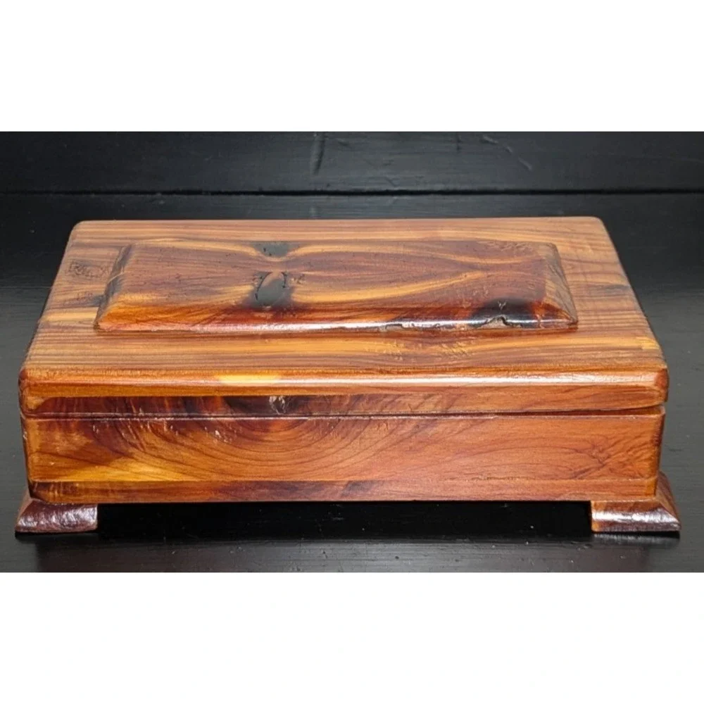 Vintage 1954 - 1956  Wood Trinket/Jewelry Box With‎ Lid Artist Signed & Dated